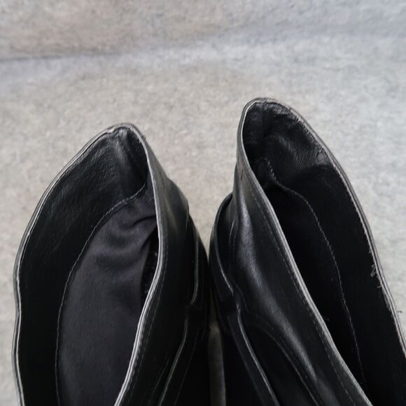 Greisy Shoes Womens 40 Bootie Leather Stacked Heel Buckle Strap Ankle Boot Black - Picture 14 of 16